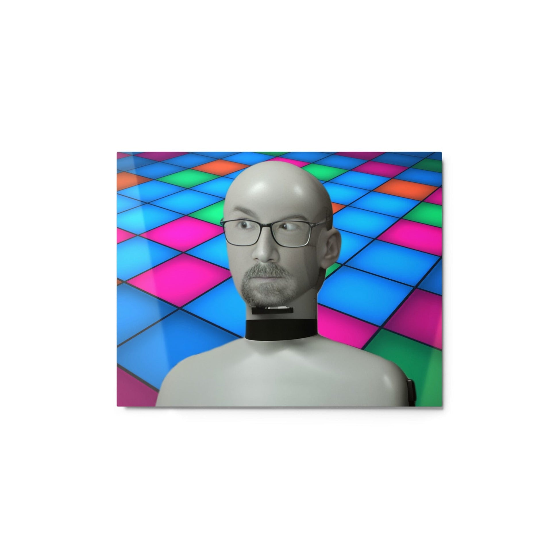 5128 Concerned Resolve Face In A Confusing Place - Glossy Metal Print