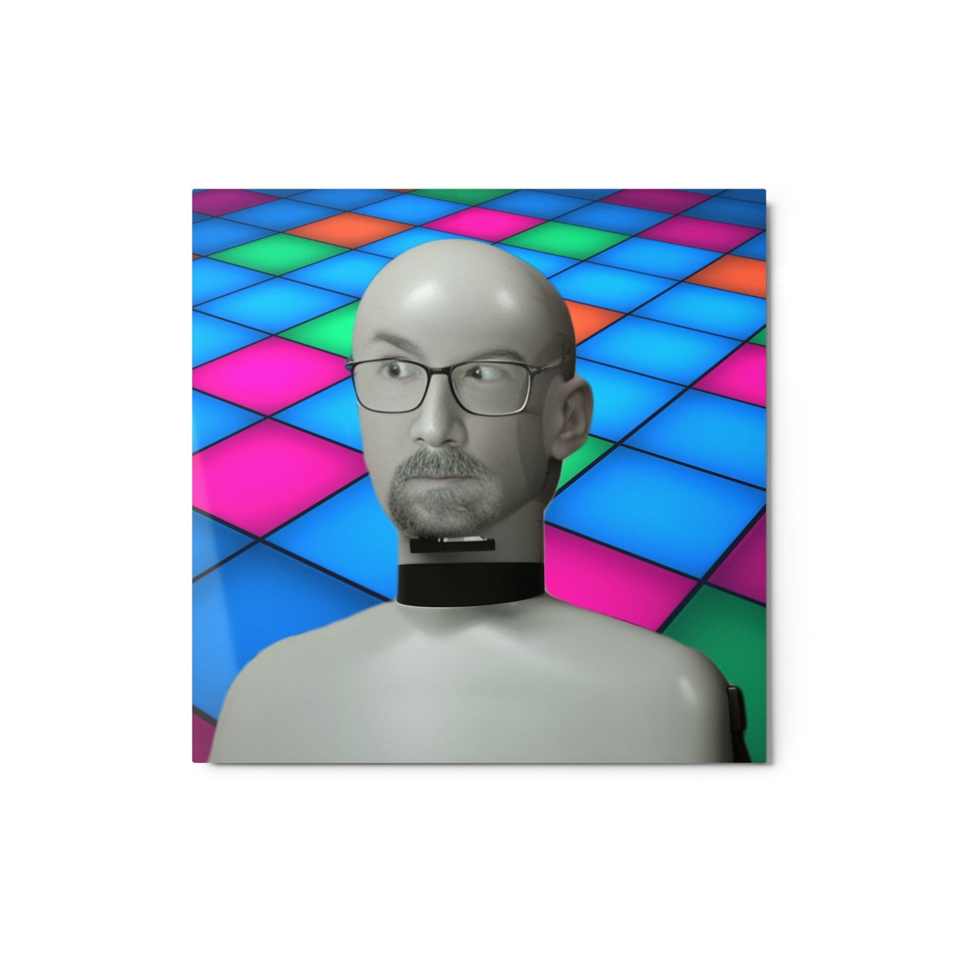 5128 Concerned Resolve Face In A Confusing Place - Glossy Metal Print