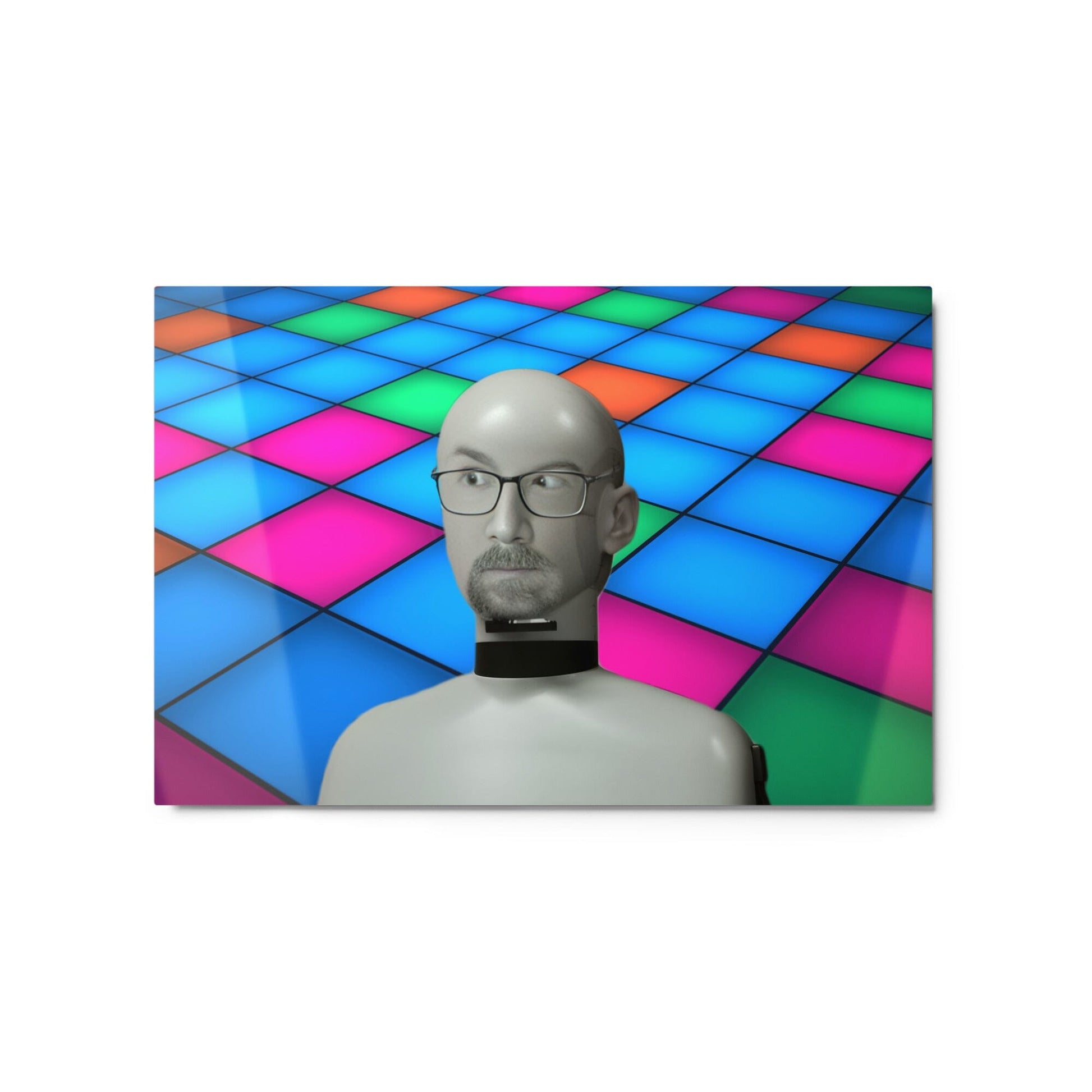 5128 Concerned Resolve Face In A Confusing Place - Glossy Metal Print