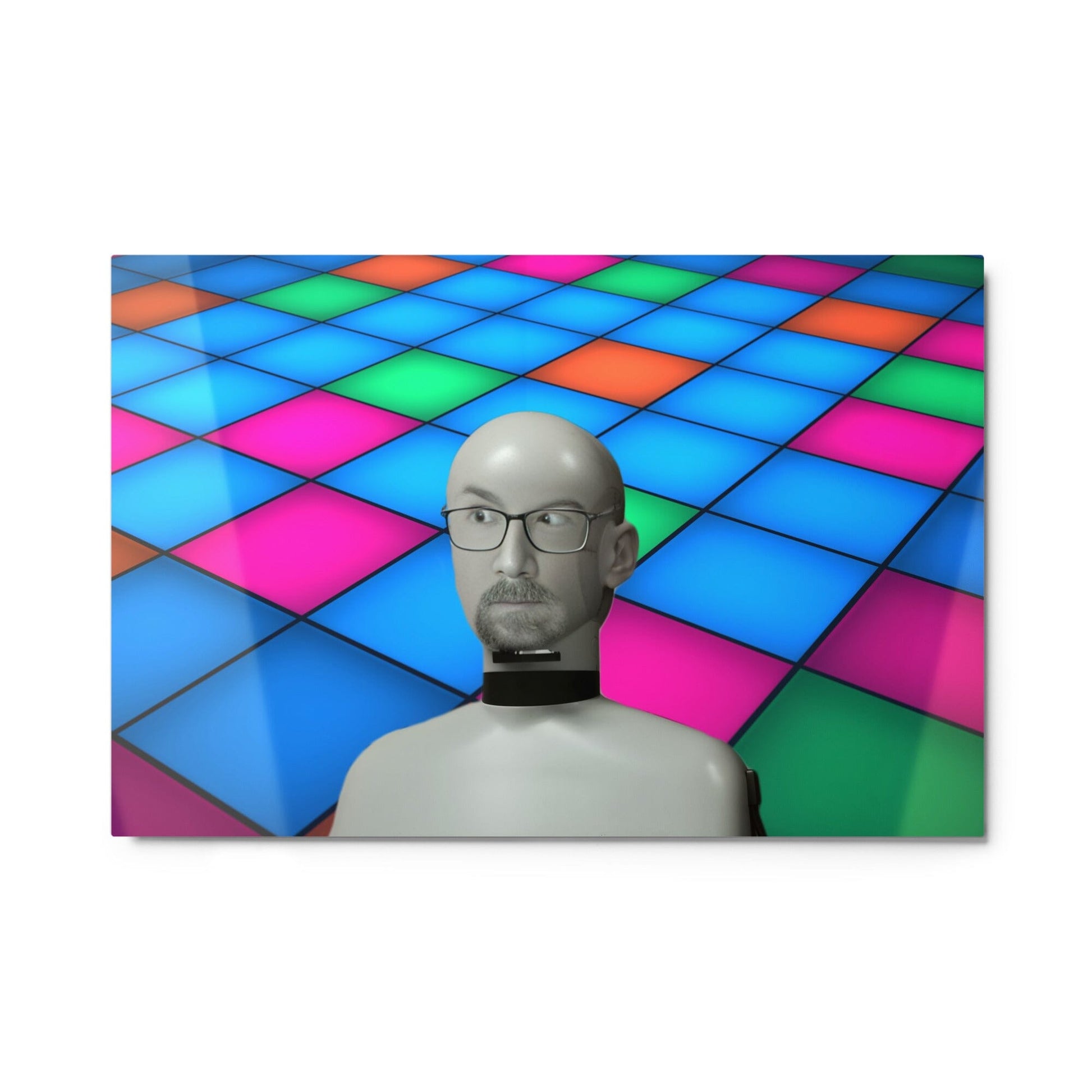 5128 Concerned Resolve Face In A Confusing Place - Glossy Metal Print