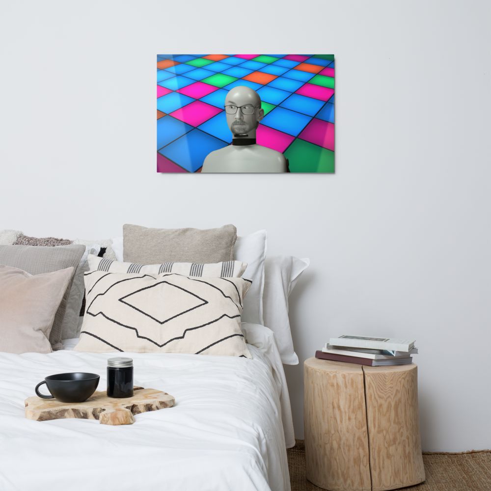5128 Concerned Resolve Face In A Confusing Place - Glossy Metal Print