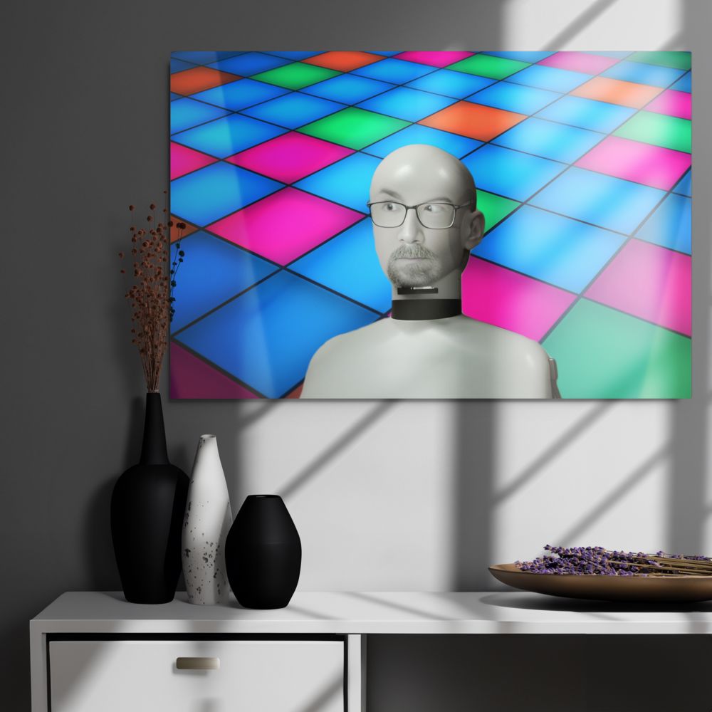 5128 Concerned Resolve Face In A Confusing Place - Glossy Metal Print